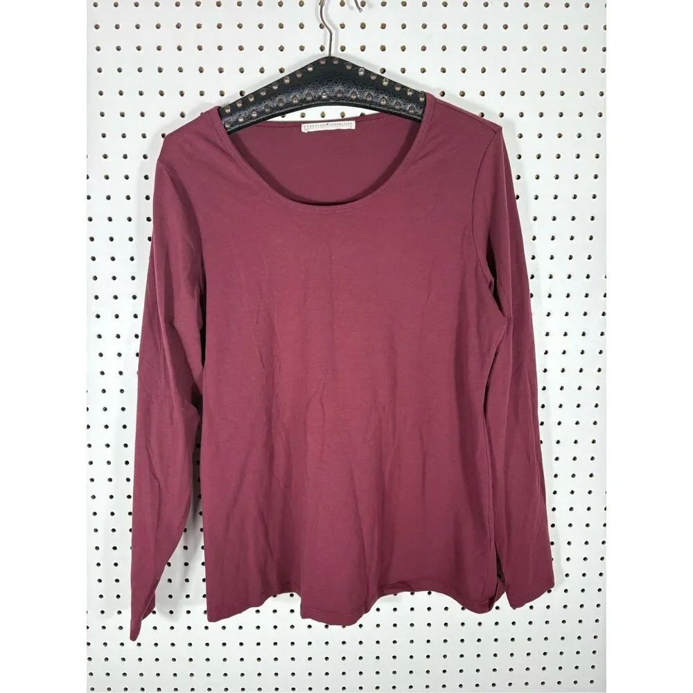 Peruvian Connection long sleeve scoop neck top size XL